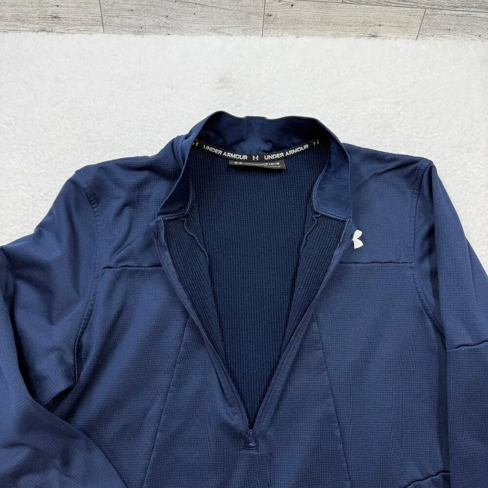 Under Armour Coldgear Half Zip Pullover Navy Blue‎ Outdoor Activwear Mens M